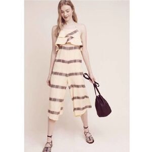 Anthropologie Marina Jumpsuit Peach Natural Large